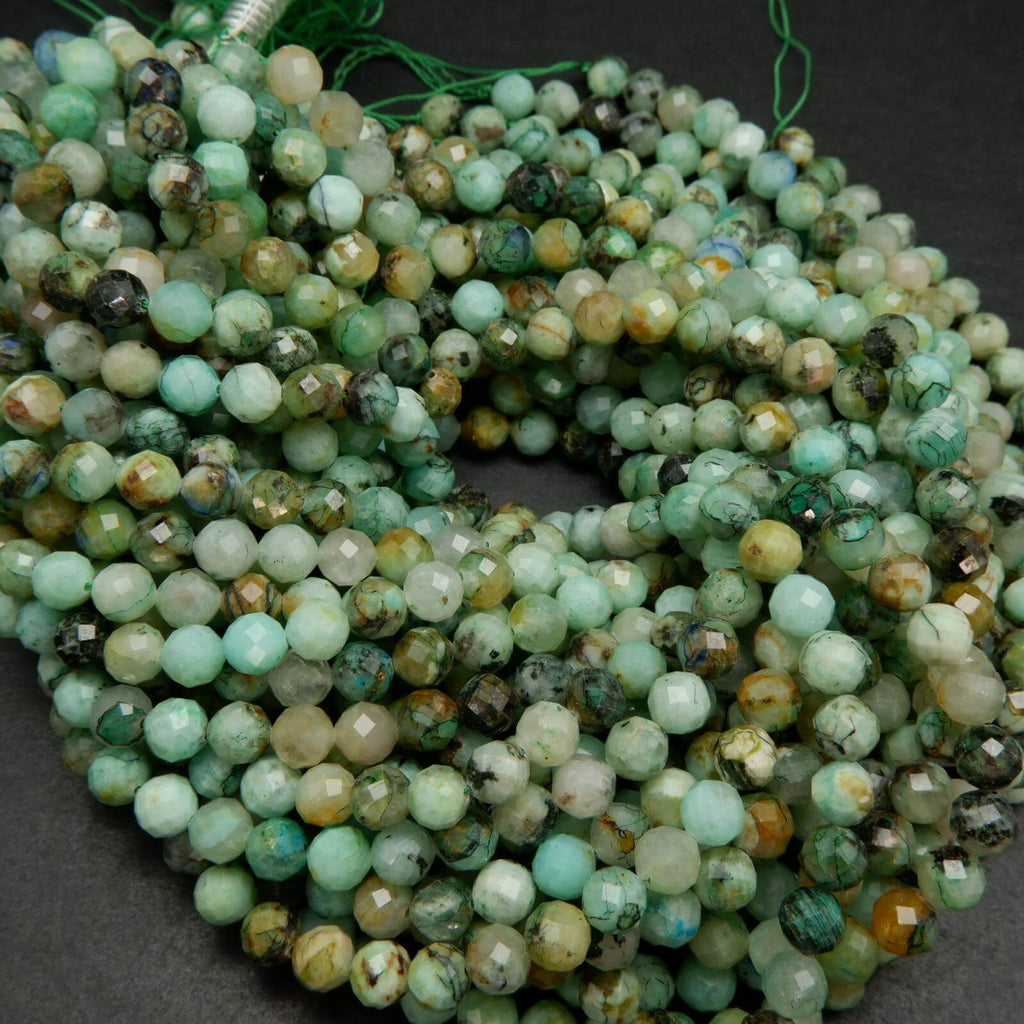 Azurite in quartz beads.