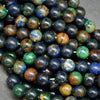 Multicolor azurite malachite beads for handmade jewelry.
