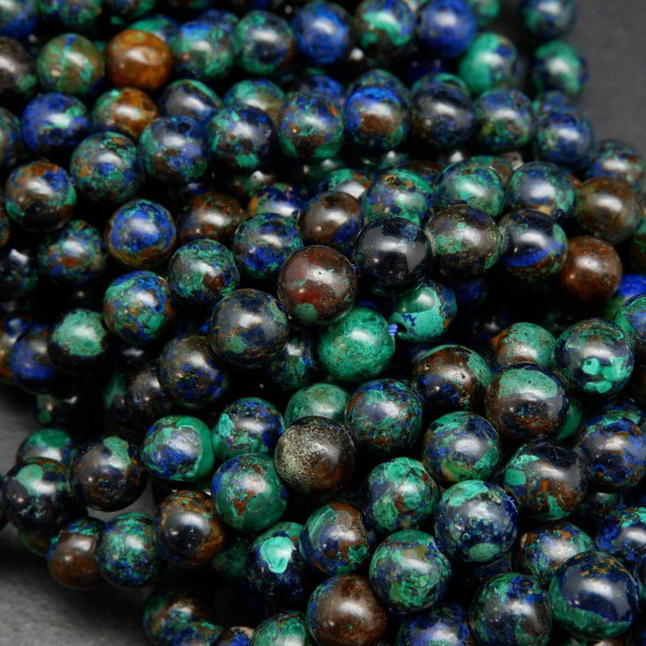 Round Azurite Malachite Beads.
