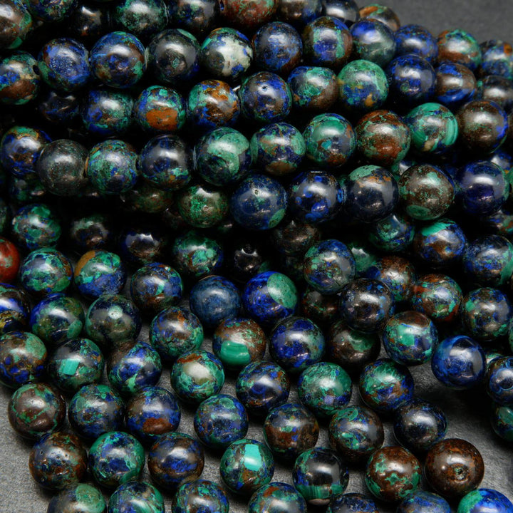 Round Azurite Malachite Beads.