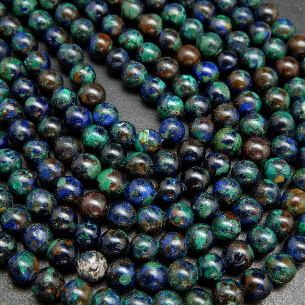 Round Azurite Malachite Beads.