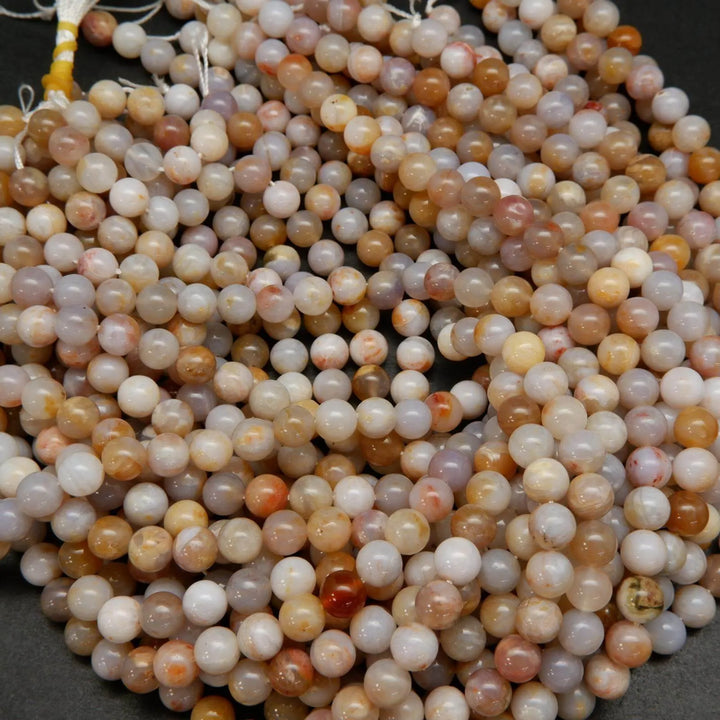 Winter blossom agate beads.