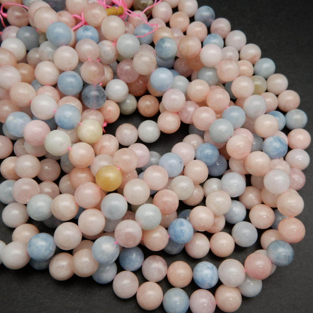 Aquamarine and Morganite Beryl Beads.