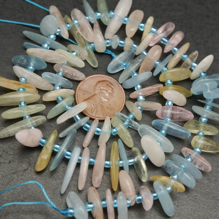 Beryl · Smooth · Sticks · Graduated 10mm to 18mm, Bead, Tejas Beads