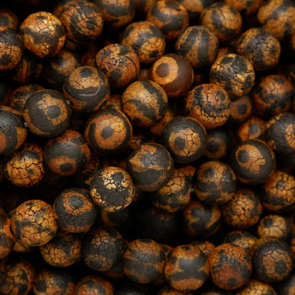 Tibetan Black Eye Agate (dZi) · Matte · Round · 6mm, 8mm **CLEARANCE**, Bead, Tejas Beads