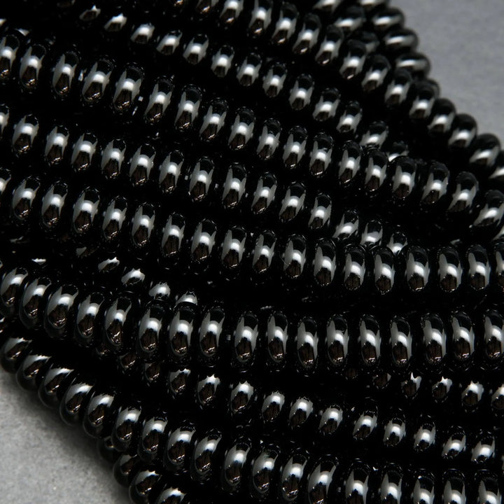 Black Onyx Rondelle Beads