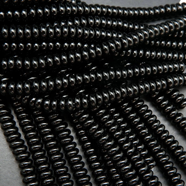 Black Onyx Rondelle Beads
