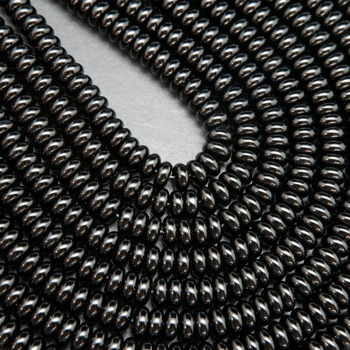 Black Onyx Rondelle Beads
