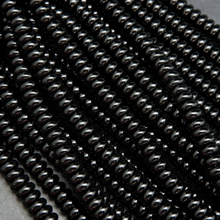 Black Onyx Rondelle Beads
