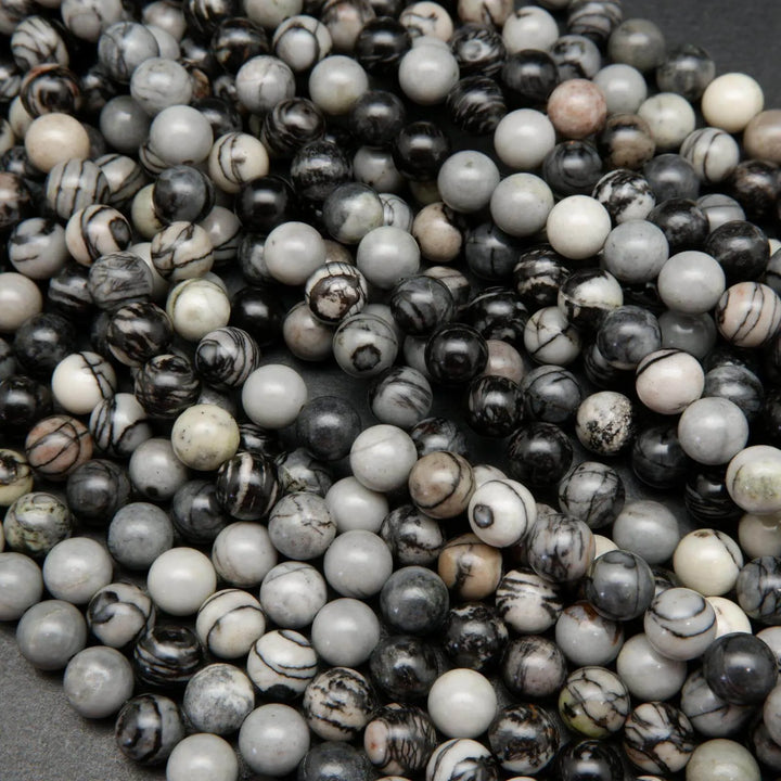 Black Picasso Jasper Beads
