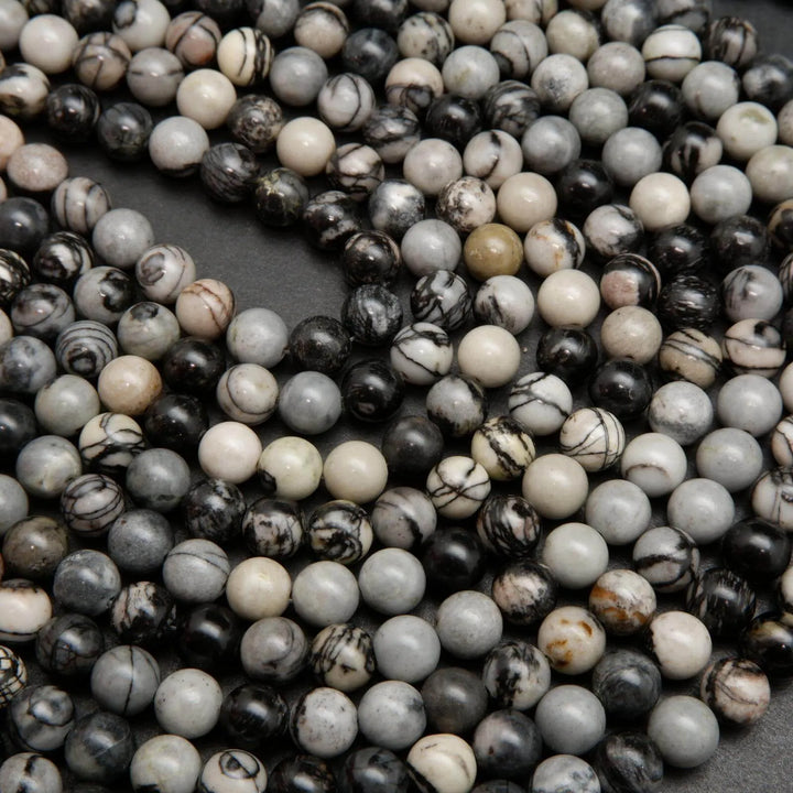 Black Picasso Jasper Beads