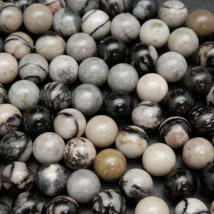 Black Picasso Jasper Beads