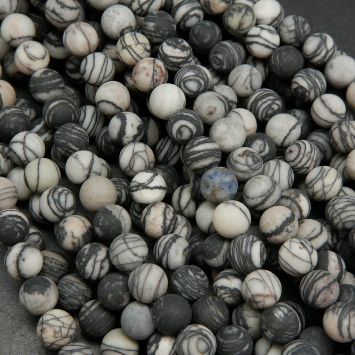 Black Picasso Jasper Beads.