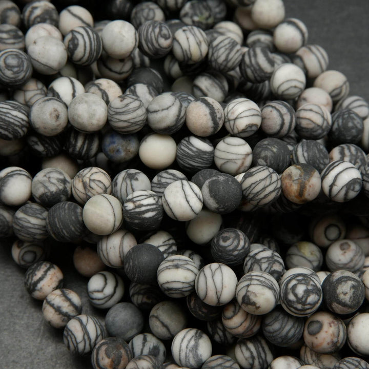 Black Picasso Jasper Beads.