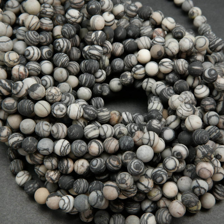 Black Picasso Jasper Beads.