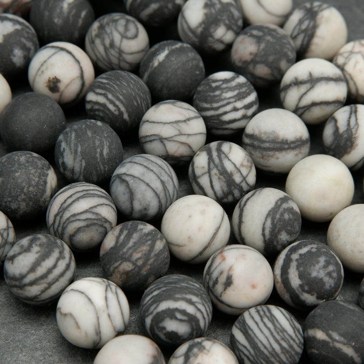 Black Picasso Jasper Beads.