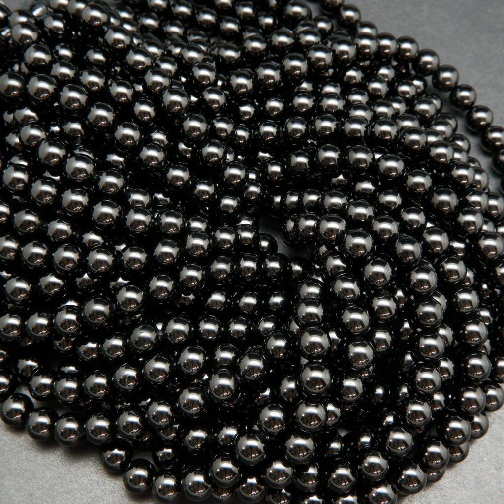 Black Spinel A · Smooth · Round · 6mm, 8mm, 10mm, Bead, Tejas Beads
