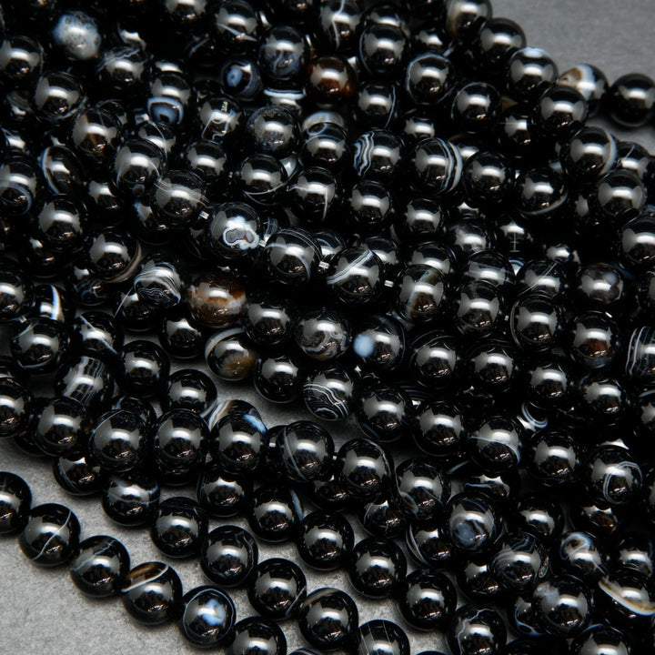 Black Sardonyx Agate Beads