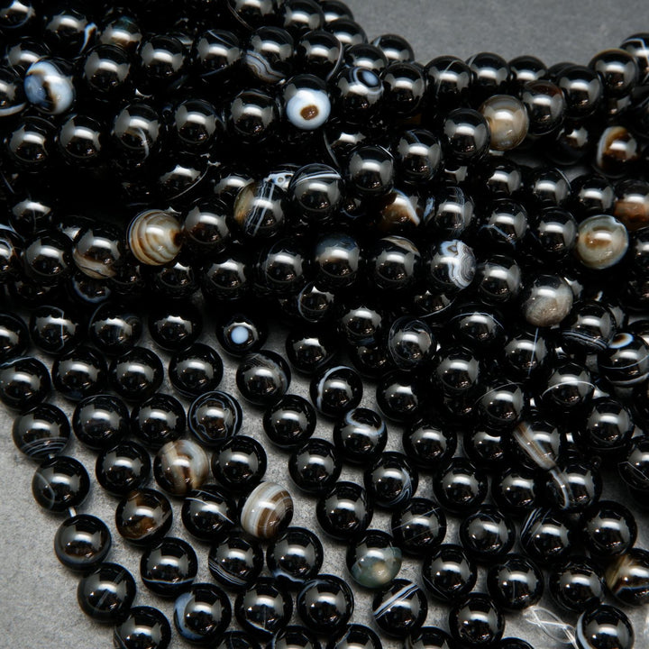 Black Sardonyx Agate Beads