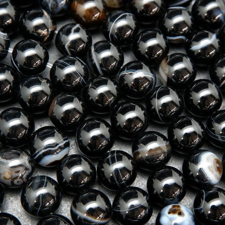 Black Sardonyx Agate Beads