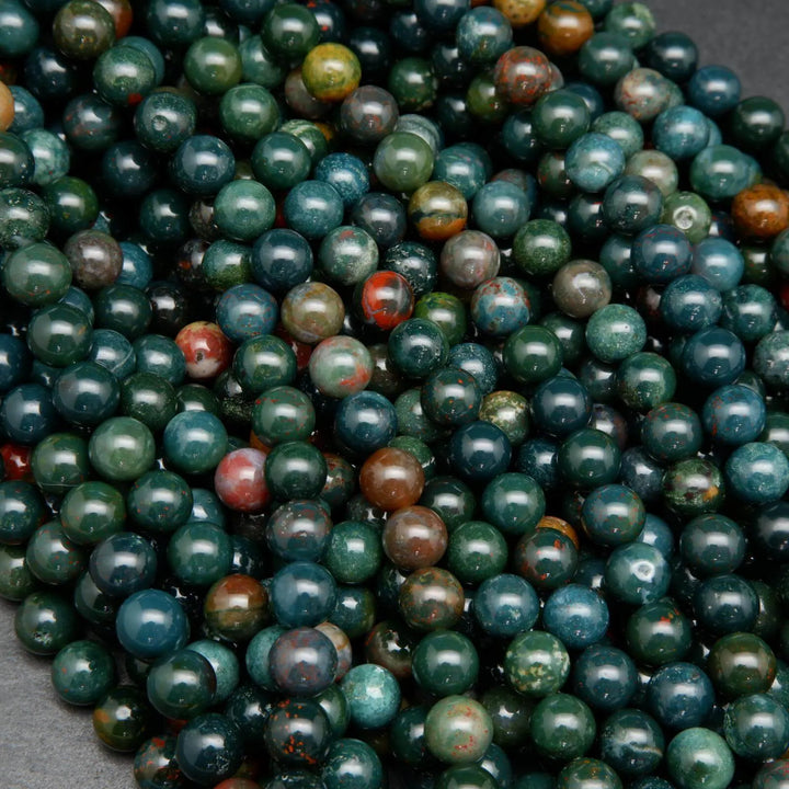 Bloodstone · Smooth · Round · 4mm, 6mm, 8mm, 10mm, Bead, Tejas Beads