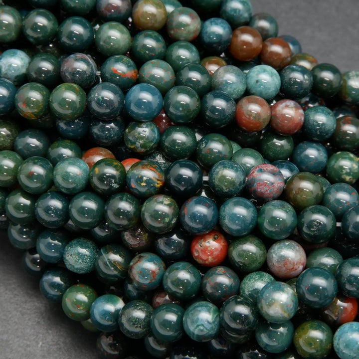 Bloodstone · Smooth · Round · 4mm, 6mm, 8mm, 10mm, Bead, Tejas Beads