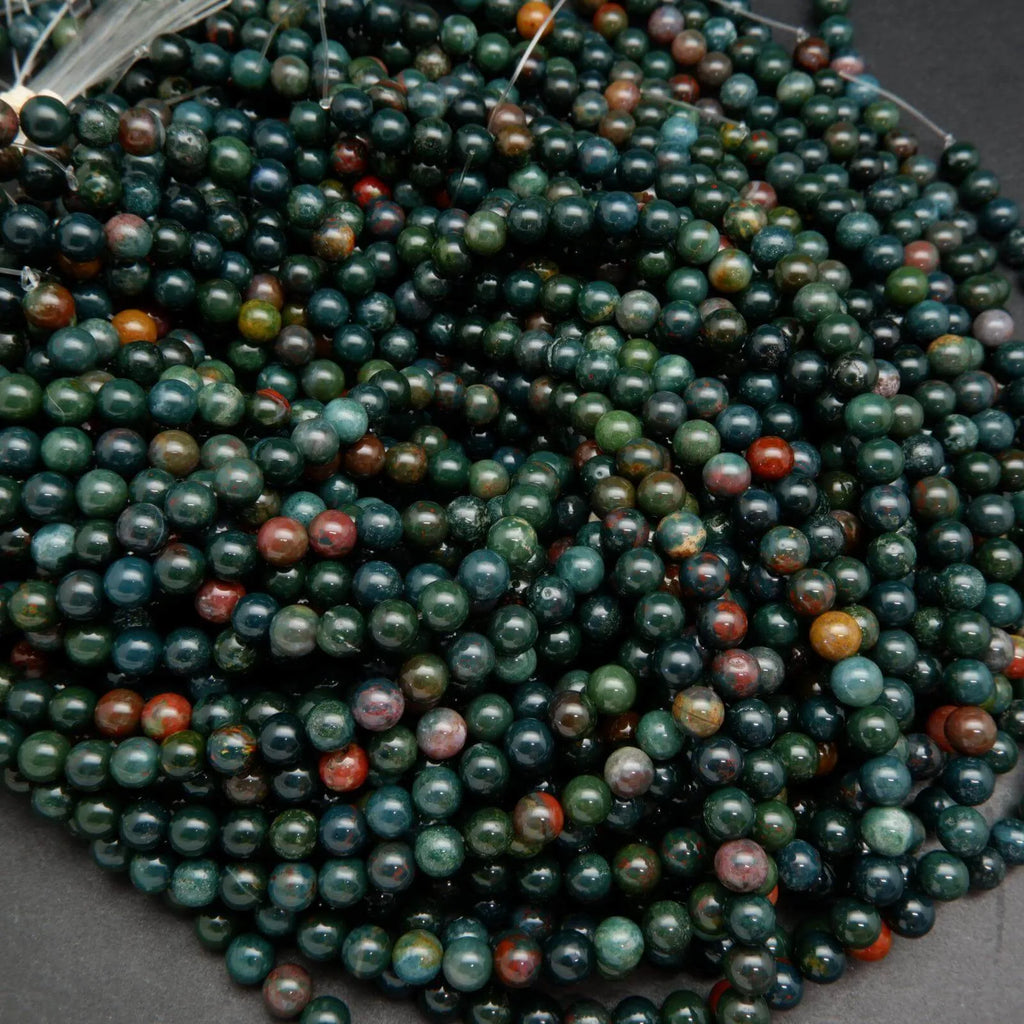 Bloodstone · Smooth · Round · 4mm, 6mm, 8mm, 10mm, Bead, Tejas Beads