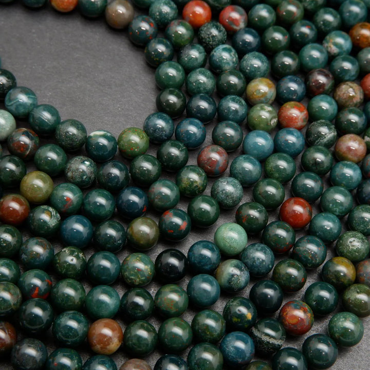 Bloodstone · Smooth · Round · 4mm, 6mm, 8mm, 10mm, Bead, Tejas Beads