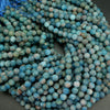 Blue apatite beads.