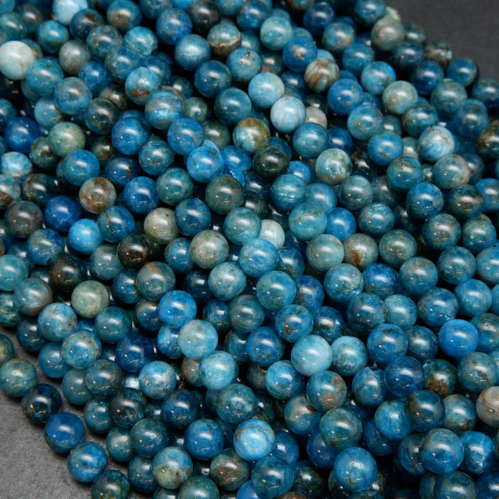 Blue apatite beads.
