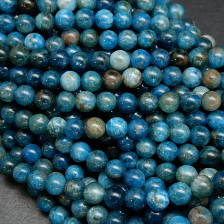 Blue apatite beads.