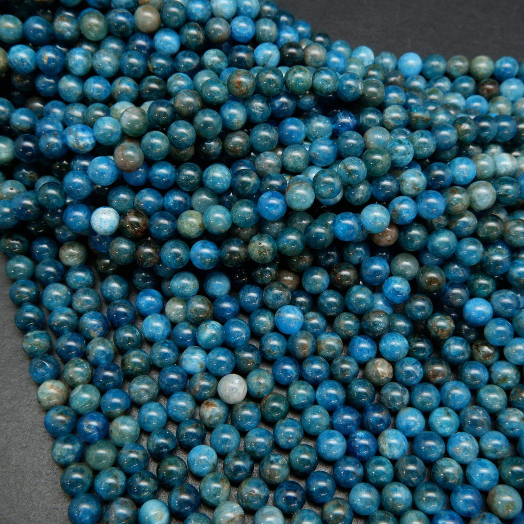 Natural Blue Apatite Gemstone Bead Faceted 4mm Round Bead, Gorgeous Na Natural Blue Apatite Gemstone Bead Faceted 4mm Round Bead, Gorgeous Na