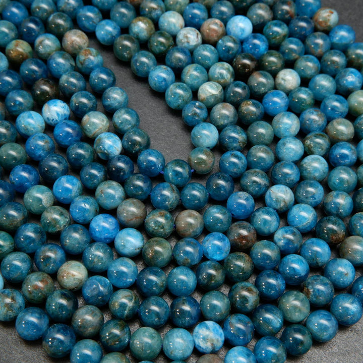 Blue apatite beads.