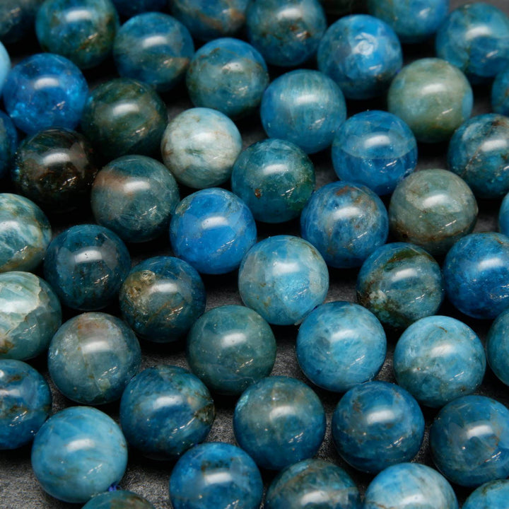 Blue apatite beads.