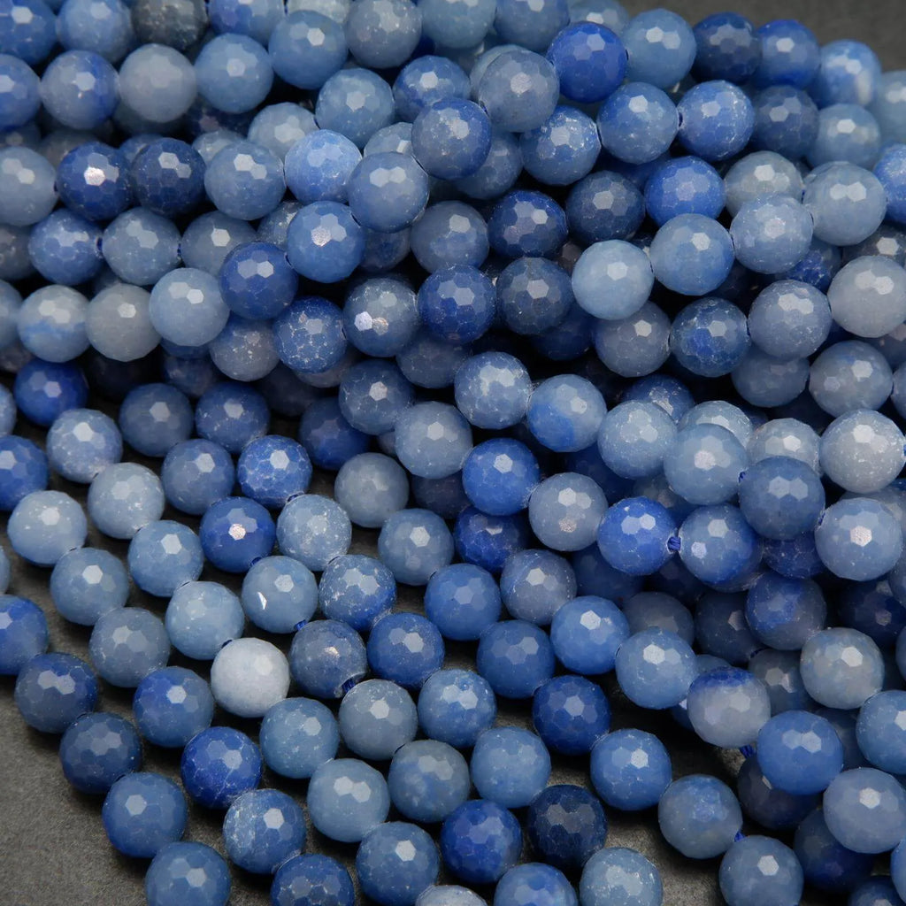 Blue aventurine faceted beads.
