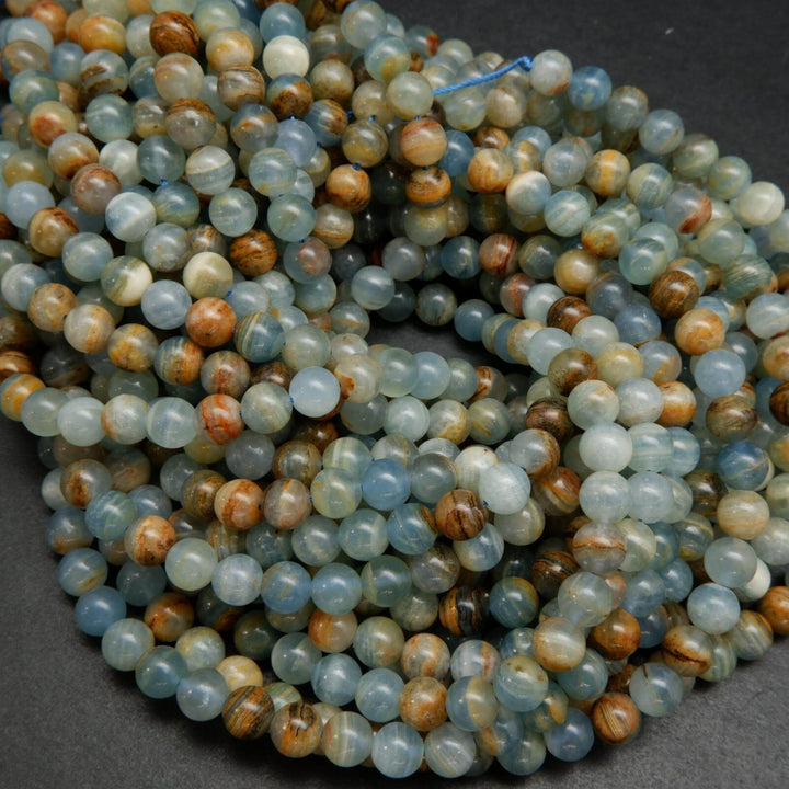 Blue calcite beads.