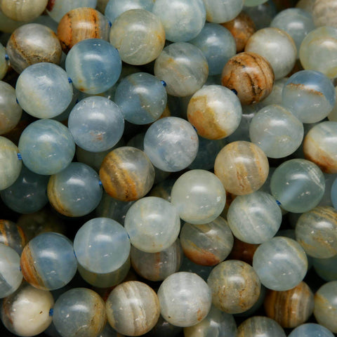 Blue calcite beads.