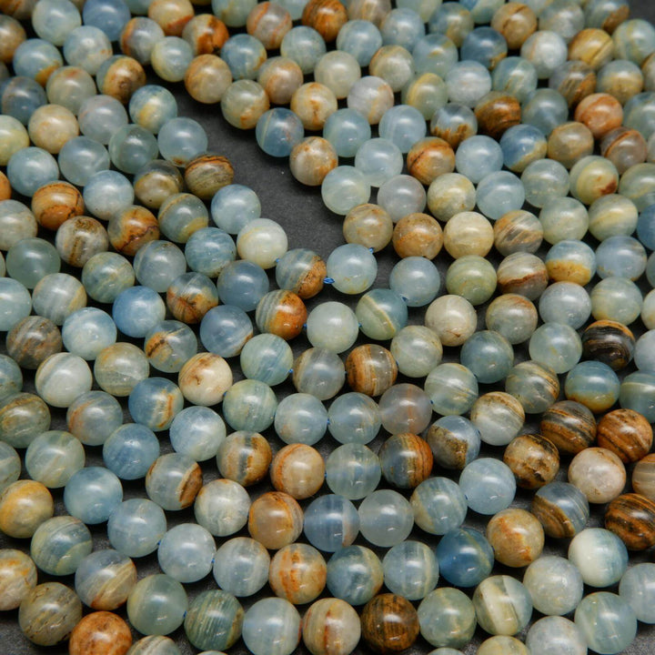 Blue calcite beads.