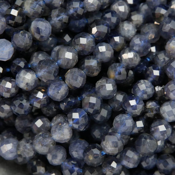 Faceted iolite beads for handmade jewelry making