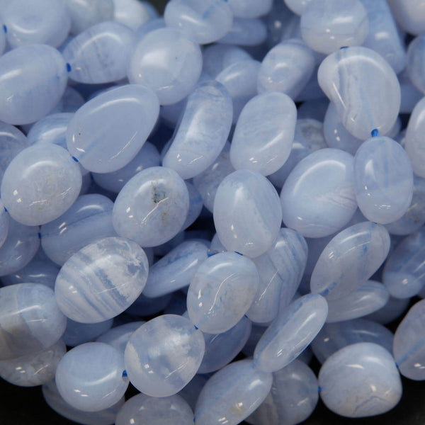 Blue Lace Agate Polished Nugget Beads