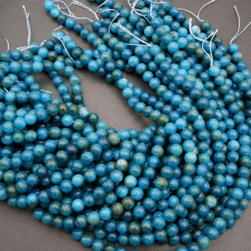 Apatite blue quartz beads.