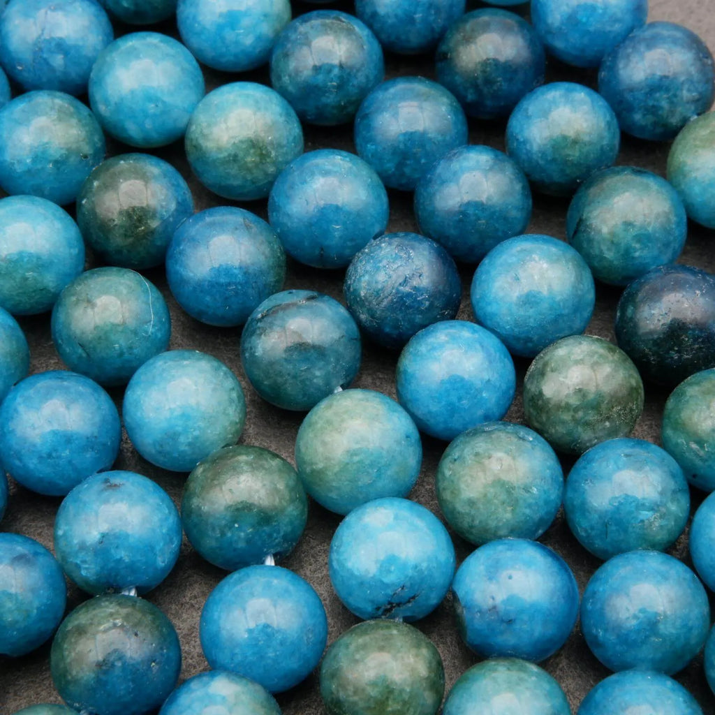 Apatite blue quartz beads.