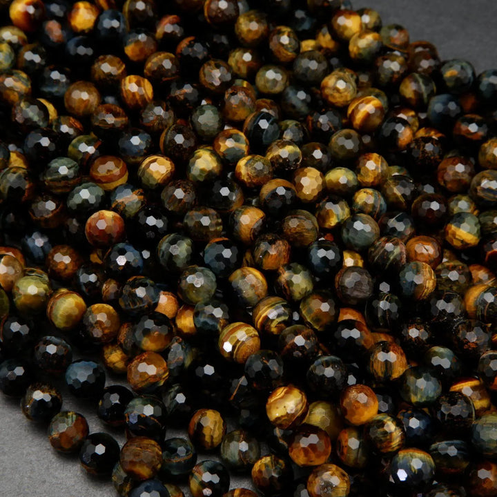 Faceted tiger eye beads.