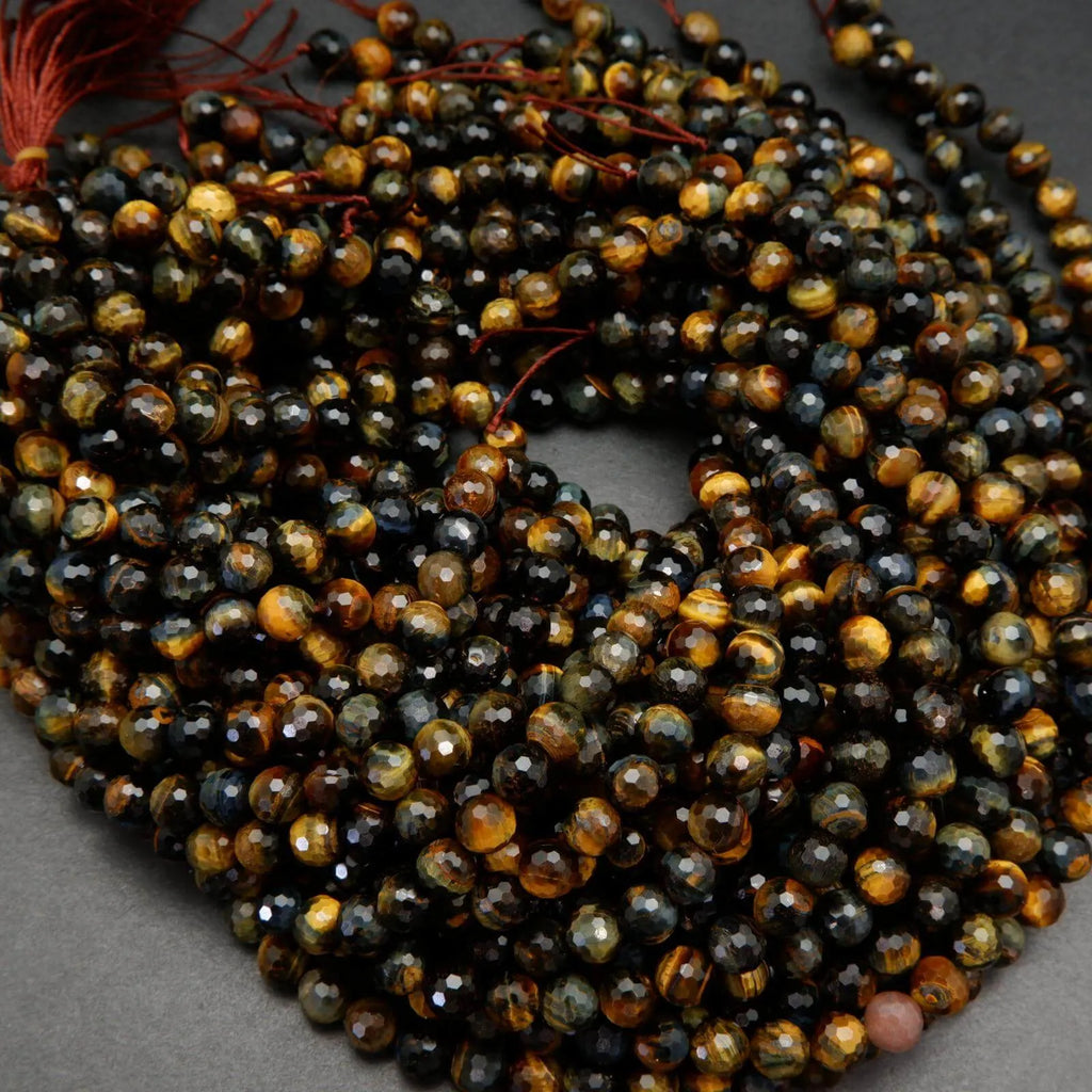 Faceted tiger eye beads.