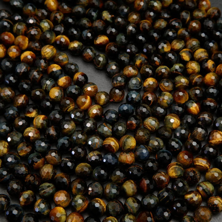 Faceted tiger eye beads.