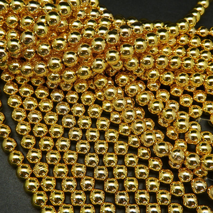 Bright gold hematite beads.