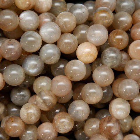 Brown and grey moonstone beads.