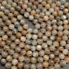 Brown and grey moonstone beads.