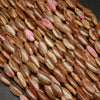 Brown oval shape rhodochrosite beads.