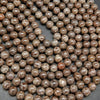 Brown snowflake obsidian beads. Beads with white flakes and brown matrix for handmade jewelry. 
